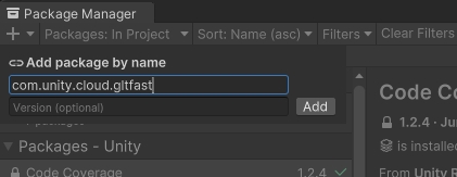 Add Unity glTFast Package